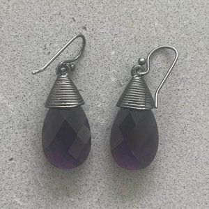 Mexx purple teardrop earrings